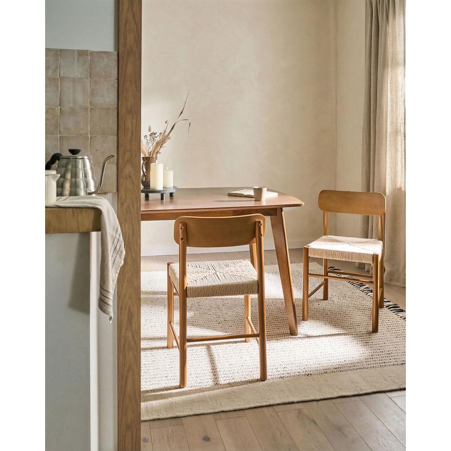 Beliani Lot de 2 chaises de salle à manger en Bois d'hévéa Boho DIGNE  