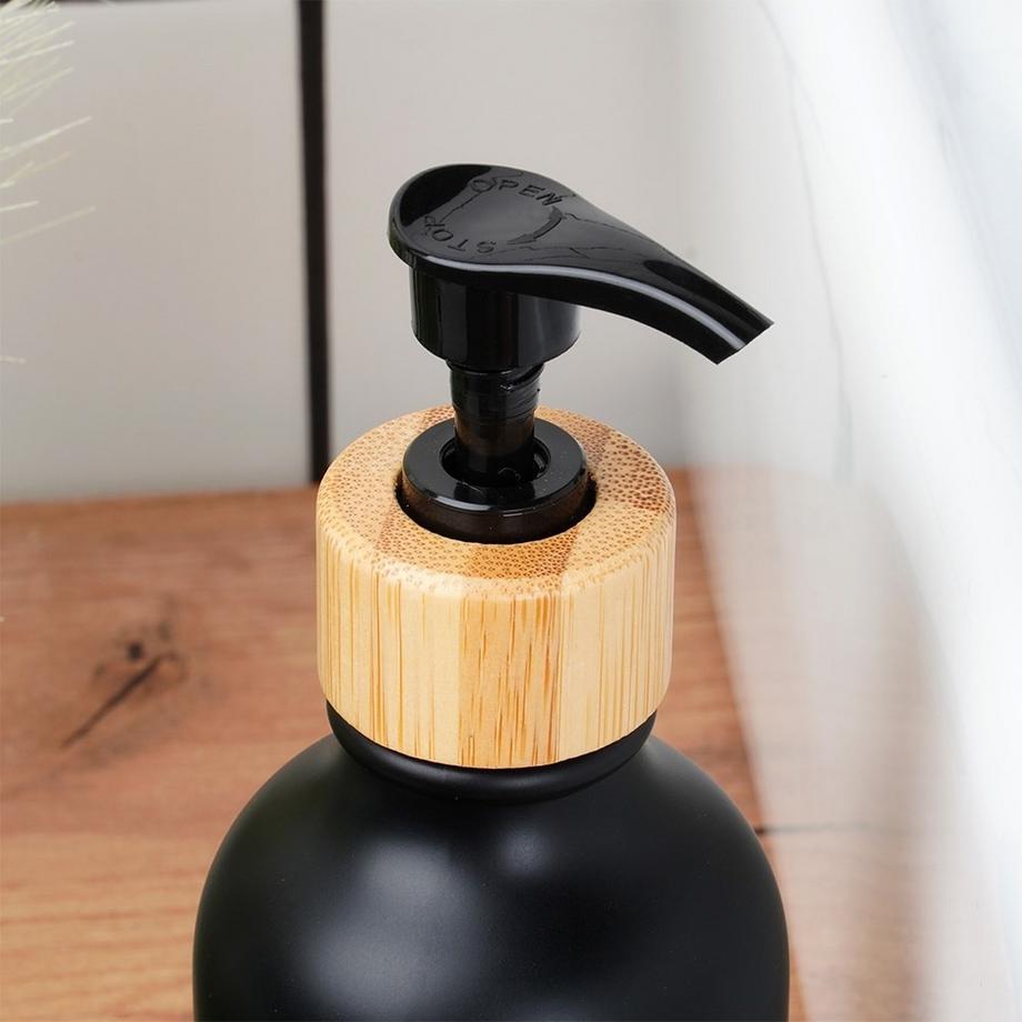 B2X  Pompe à savon noire avec fonction de verrouillage pour cuisine et salle de bain 