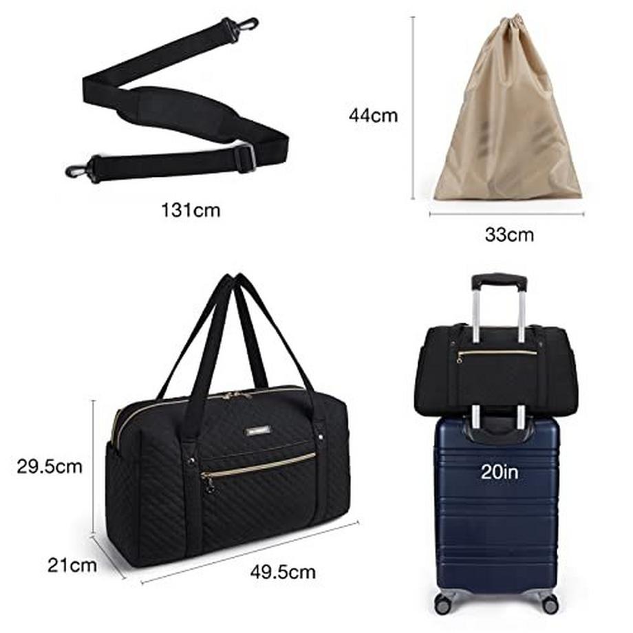 Only-bags.store  Reisetasche Handgepäck, Weekender Overnight Bag Große Tragetasche mit Schuhtasche, Laptop-Fach 