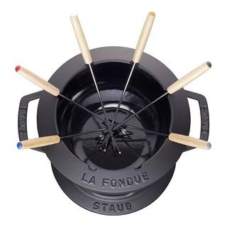 staub Fondue Set schwarz m. 2 Griffen  