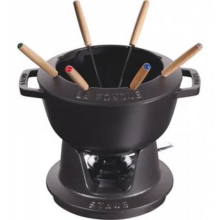 staub Fondue Set schwarz m. 2 Griffen  