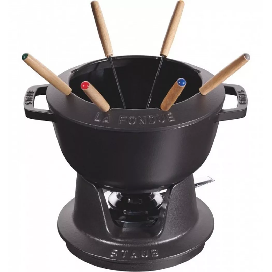 Set à fondue STAUB noir Bois/fonte D 20 cm