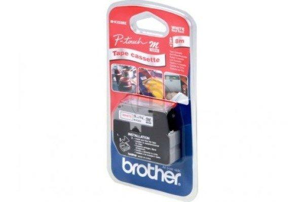 brother PTOUCH Band, nicht lam. rot/weiss M-K222BZ zu PT-65/75/85/110 8m x 9 mm  