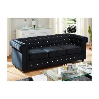 Vente-unique Couchgarnitur 3+1 CHESTERFIELD Samt mit Knöpfen in Kristalloptik  