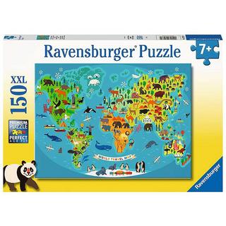 Ravensburger  Ravensburger Kinderpuzzel 150 XXL Dieren-wereldkaart 