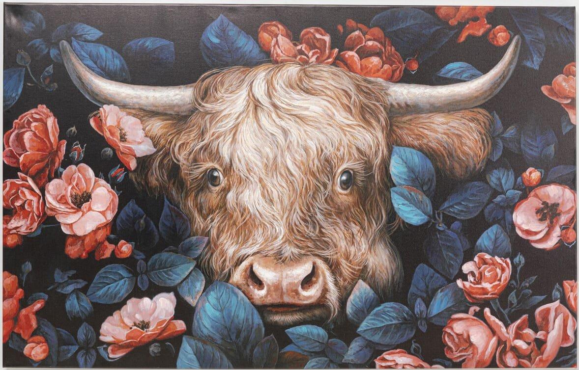 Image of Leinwandbild Yak in Flower 140x90 Leinwandbild Yak in Flower 140x90