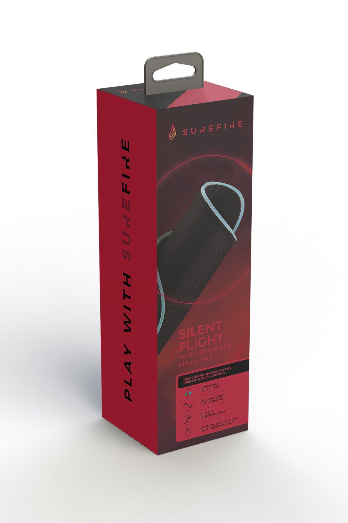 Surefire Gaming  SureFire Silent Flight RGB-680 Gaming-Mauspad Schwarz 