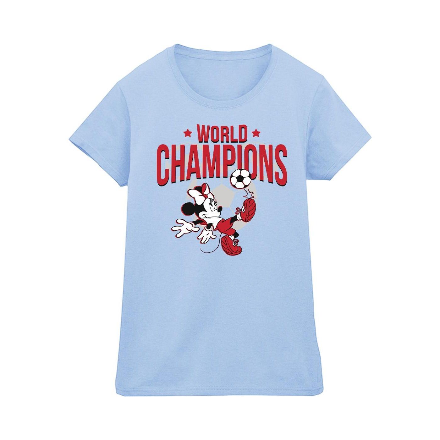 Image of Minnie Mouse World Champions Tshirt Damen Blau XL