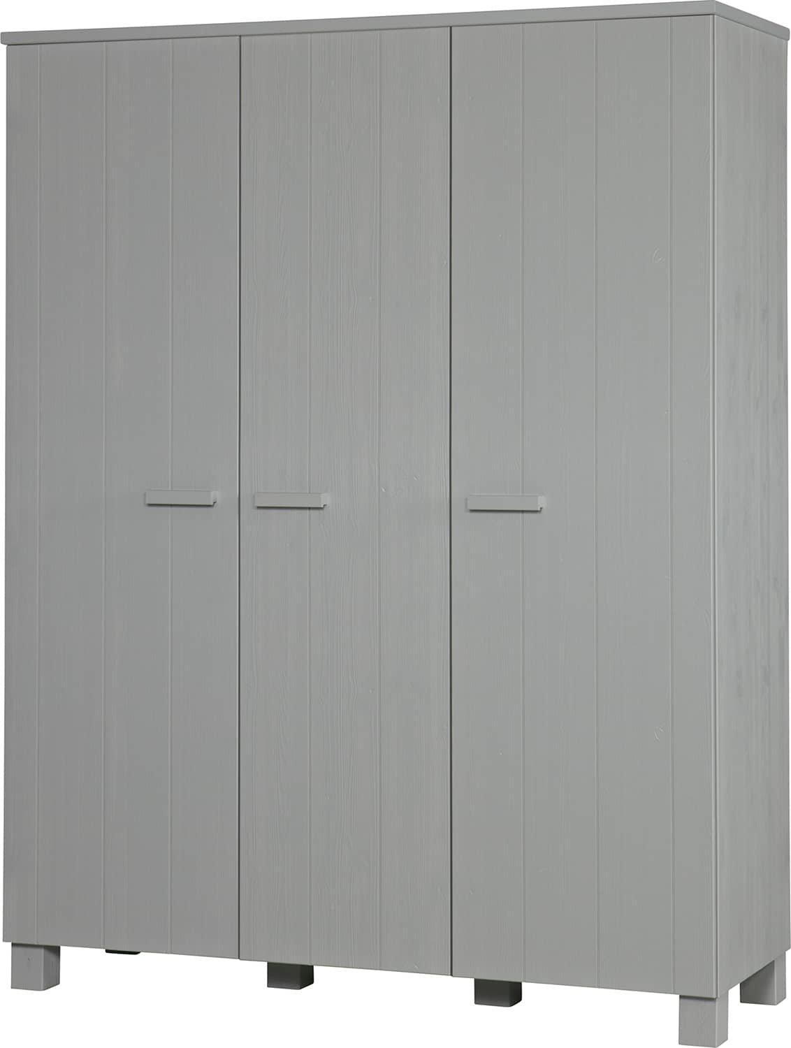 mutoni Armoire Dennis 3 portes pin béton gris  