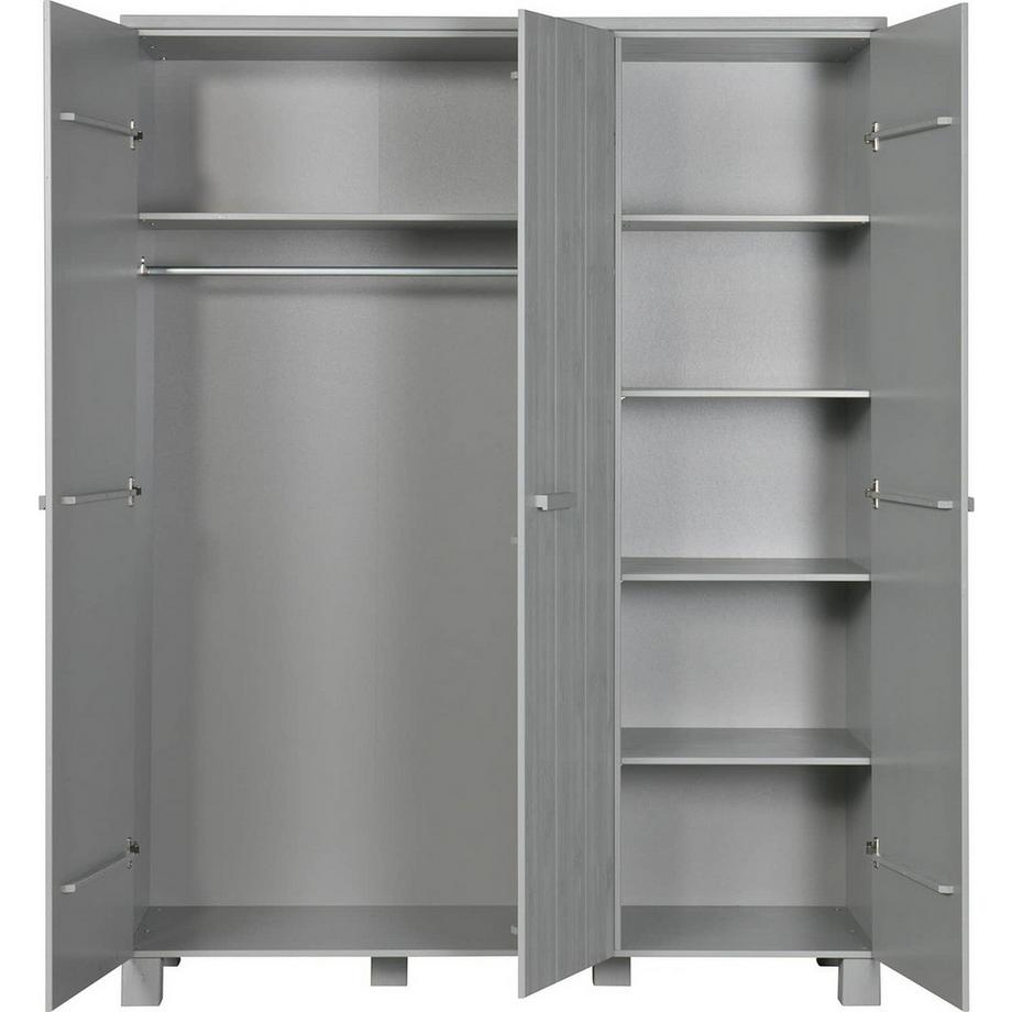 mutoni Schrank Dennis 3 Türen Kiefer betongrau  