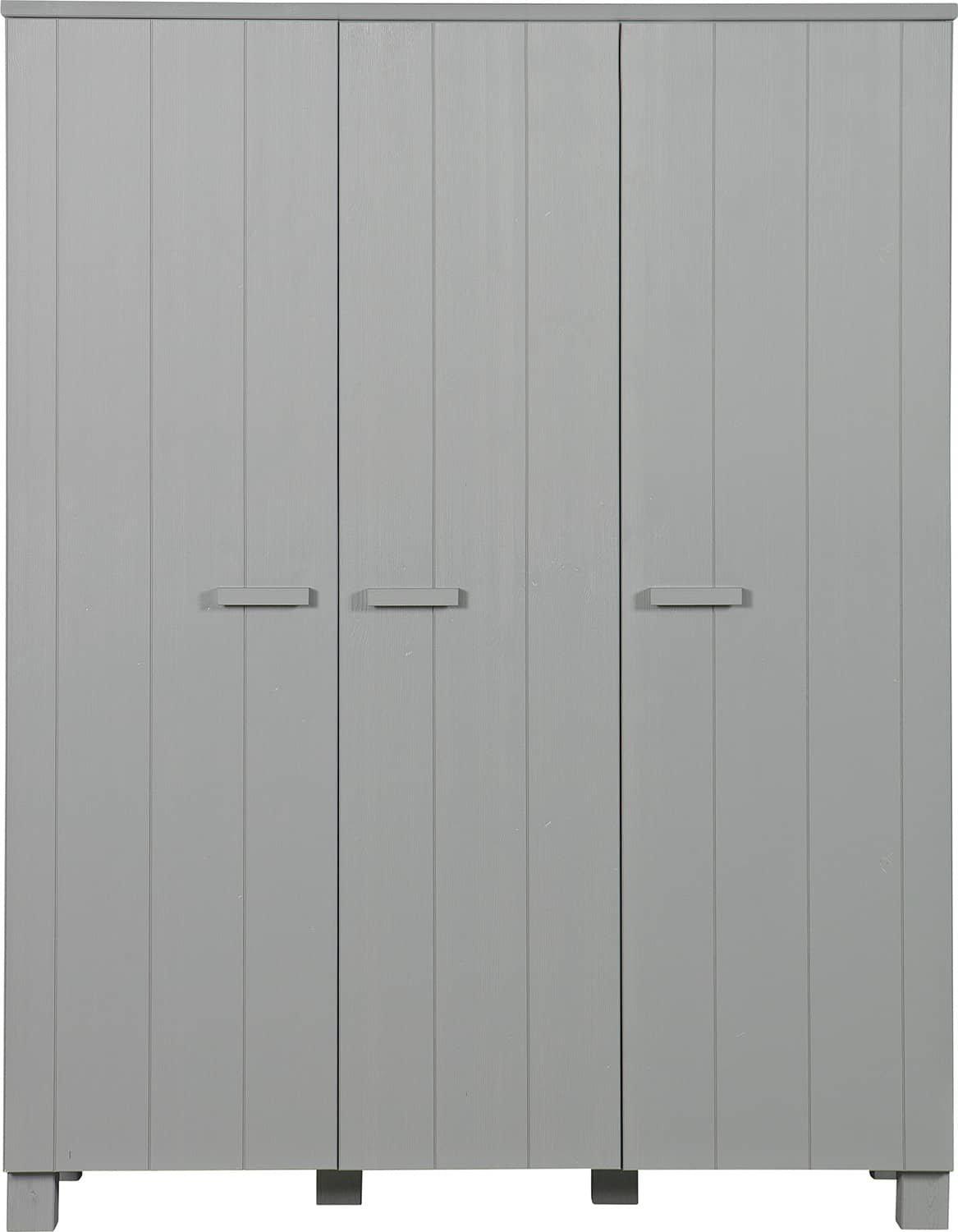 mutoni Armoire Dennis 3 portes pin béton gris  