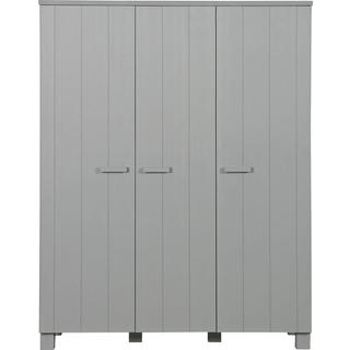 mutoni Armoire Dennis 3 portes pin béton gris  