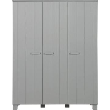 Armoire Dennis 3 portes pin béton gris