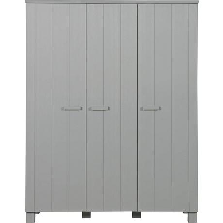 mutoni Armoire Dennis 3 portes pin béton gris  