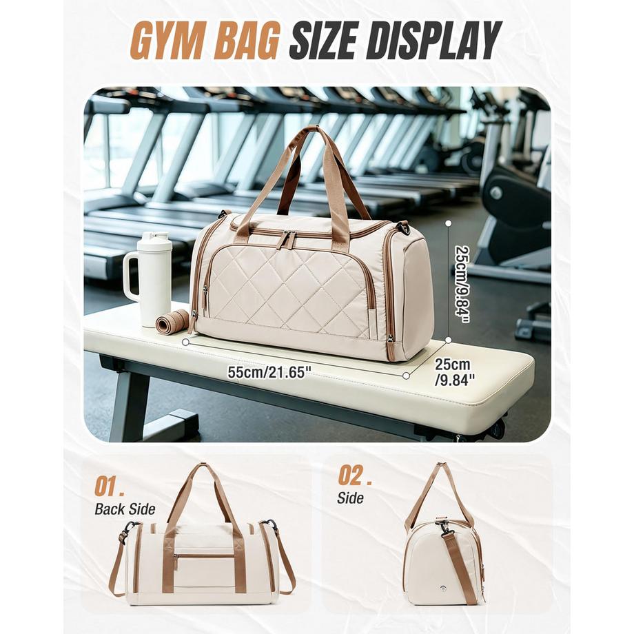 Only-bags.store Sac de Sport avec Compartiment à Chaussures et Compartiment Humide  