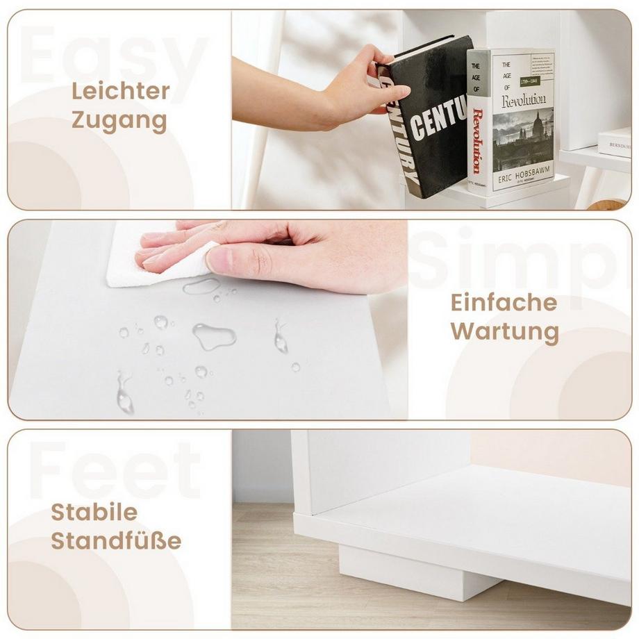 Northix Bibliothèque avec étagères ouvertes  