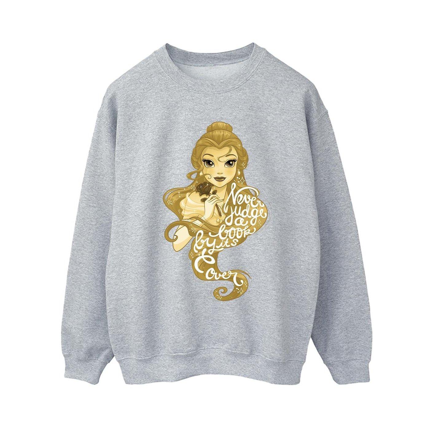 Image of Beauty And The Beast Never Judge Sweatshirt Damen Grau S