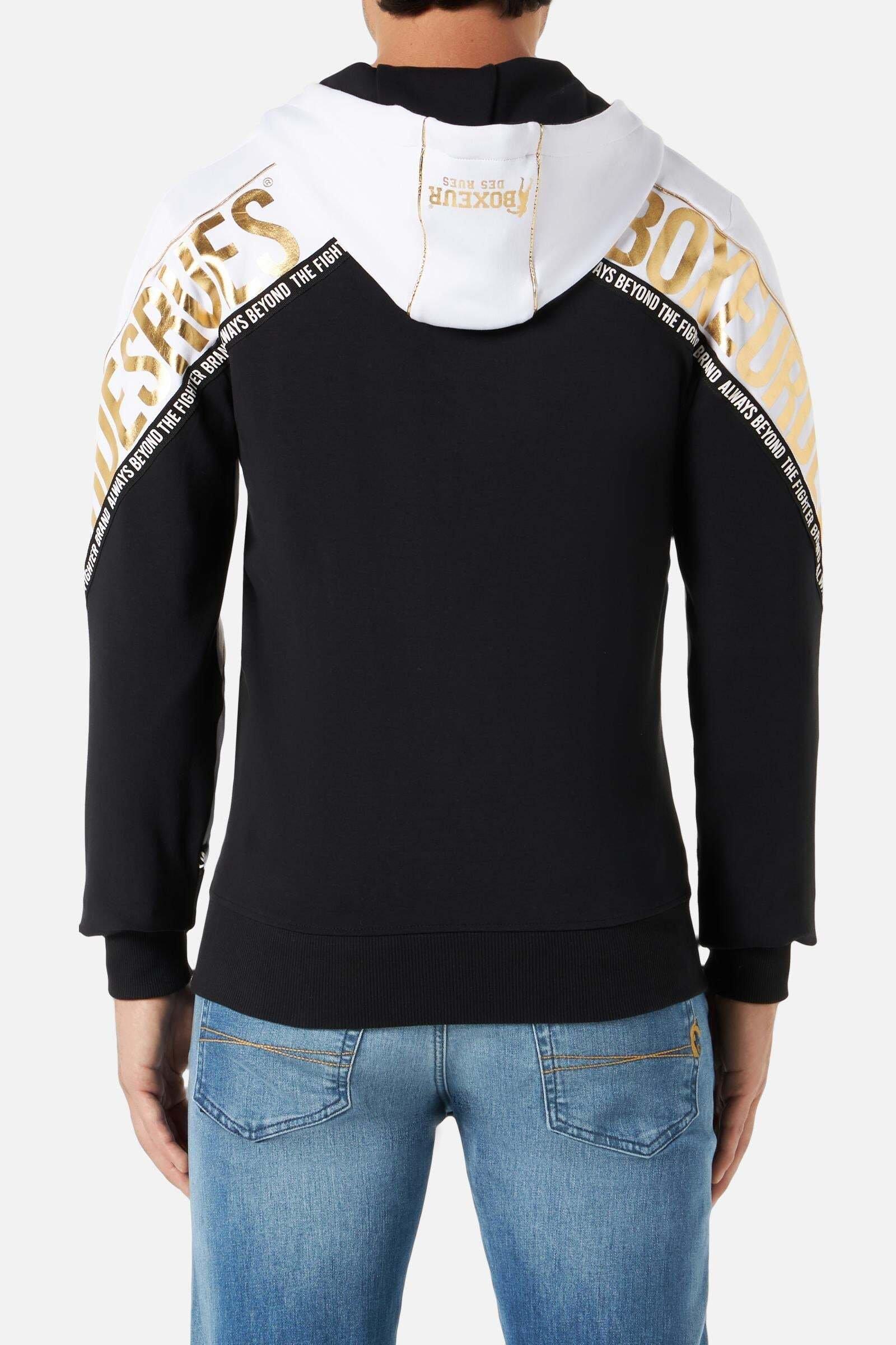 BOXEUR DES RUES Lettering Printed Hooded Full Zip Sweatshirt  