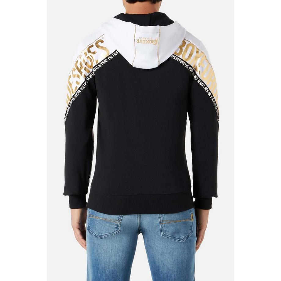 BOXEUR DES RUES Lettering Printed Hooded Full Zip Sweatshirt  