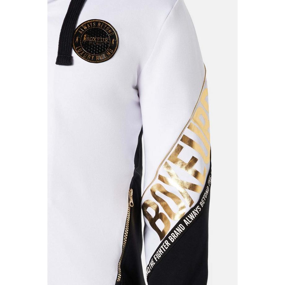 BOXEUR DES RUES Lettering Printed Hooded Full Zip Sweatshirt  