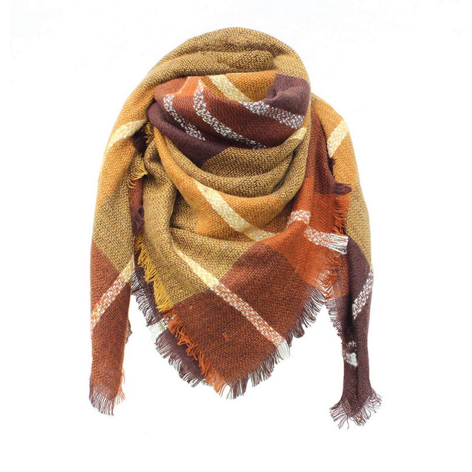 schal dicker Strickschal kariertes Halstuch Schal Poncho