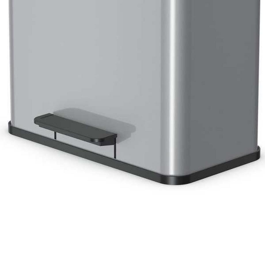 Hailo Tretabfallsammler Öko, duo Plus L, Volumen 9 + 17 l, silber.  