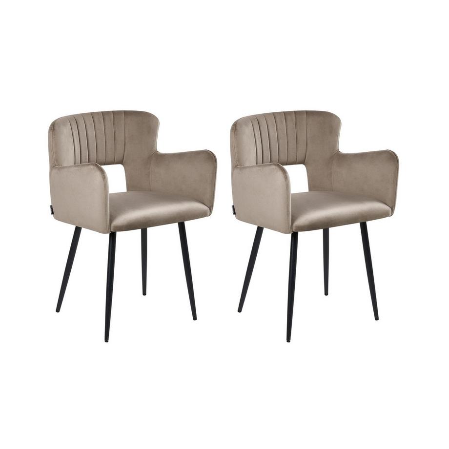 Lot de 2 chaises de salle à manger en Velours  SANILAC