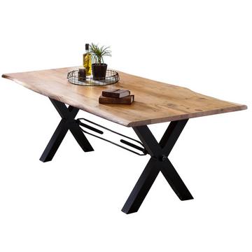 Table à manger Havenwood acacia naturel-noir 180x90