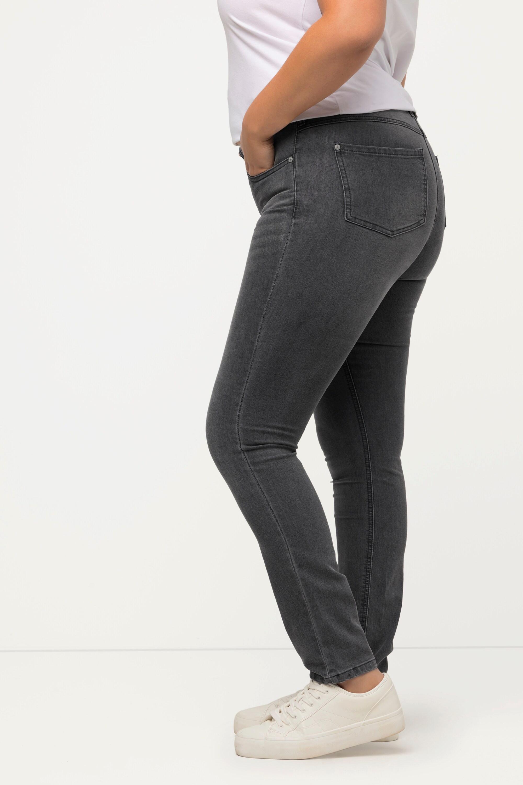 Ulla Popken  Skinny jeans modello Sarah con taglio aderente a vita alta e cinque tasche 