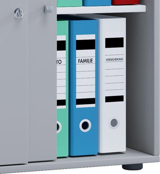 VCM Büroschrank mit 2 Fächern | moderner Aktenschrank mit Schiebetüren | Maße ca. B. 70 x  H. 73 x T. 37 cm – Lona 2-Fach  