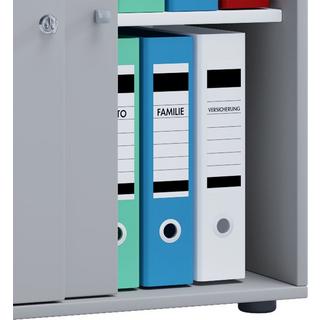 VCM Büroschrank mit 2 Fächern | moderner Aktenschrank mit Schiebetüren | Maße ca. B. 70 x  H. 73 x T. 37 cm – Lona 2-Fach  