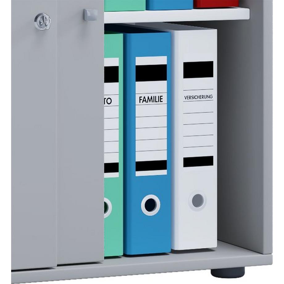 VCM Büroschrank mit 2 Fächern | moderner Aktenschrank mit Schiebetüren | Maße ca. B. 70 x  H. 73 x T. 37 cm – Lona 2-Fach  