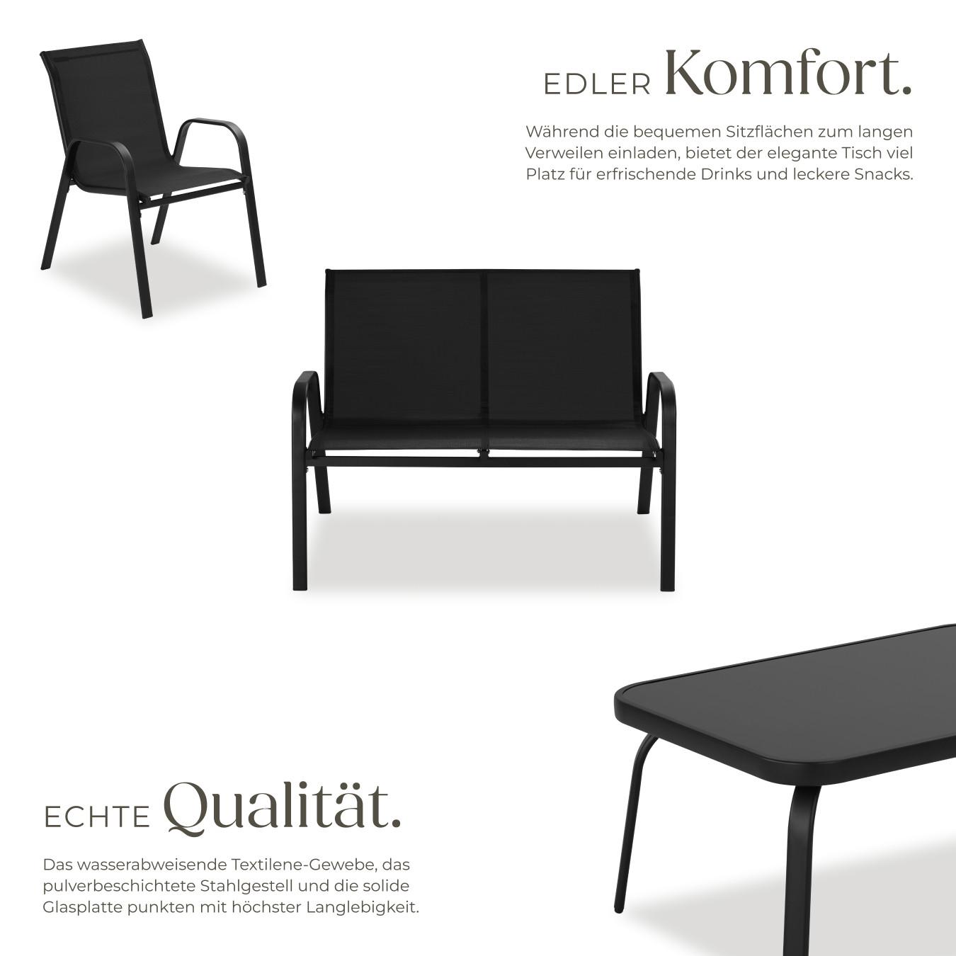 Tectake Set di sedute Nora Per 4 persone  