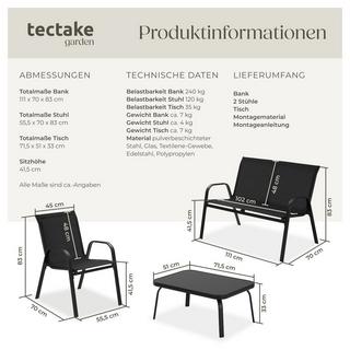Tectake Set di sedute Nora Per 4 persone  