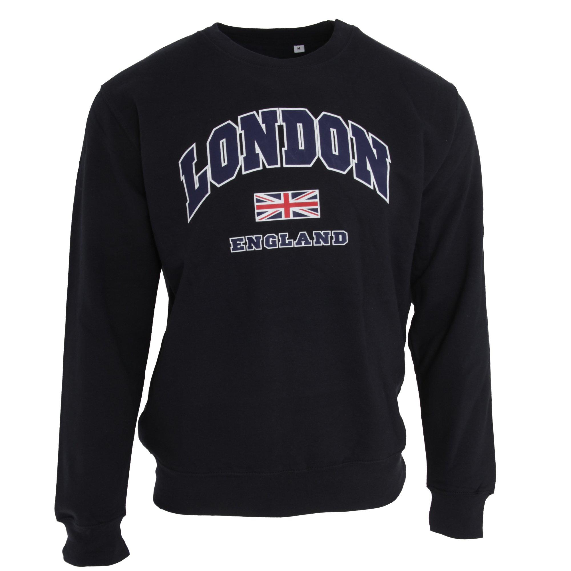 Image of Sweatshirt Mit Aufschrift London England Und Unionjackdesign Herren Marine M
