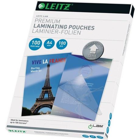 Leitz  LEITZ Laminiertasche A4 33826 glanz, 100my 100 Stk 