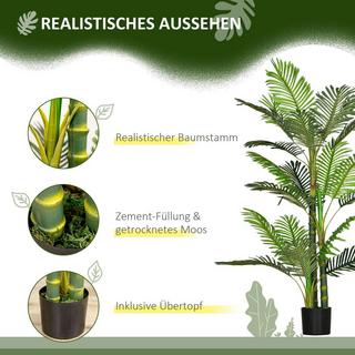 Northio Palmier Artificiel Plante Artificielle Remplissage De Ciment 150Cm Intérieur Vert  