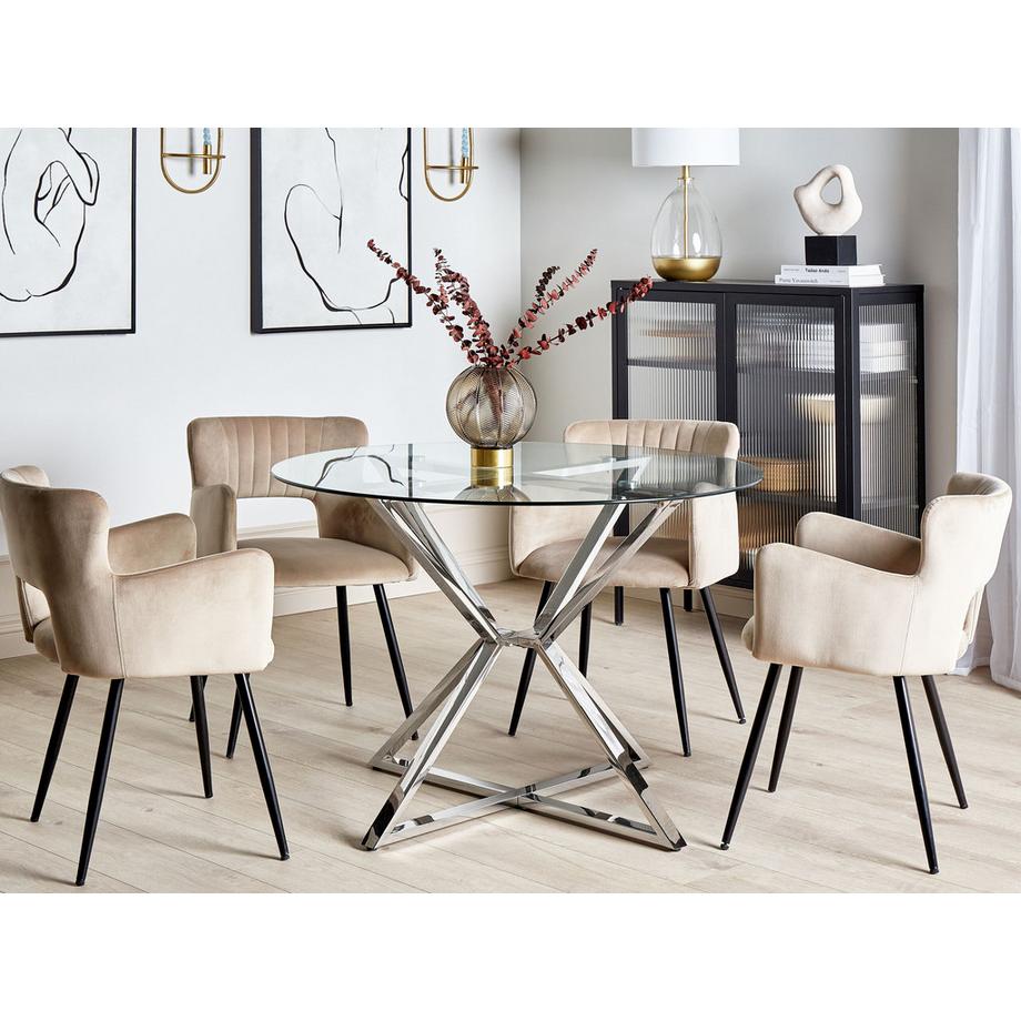 Beliani Esstisch aus Sicherheitsglas  BOSCO  