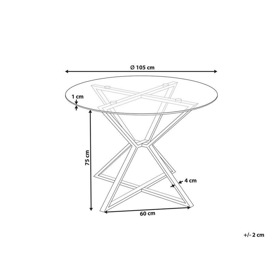 Beliani Esstisch aus Sicherheitsglas  BOSCO  