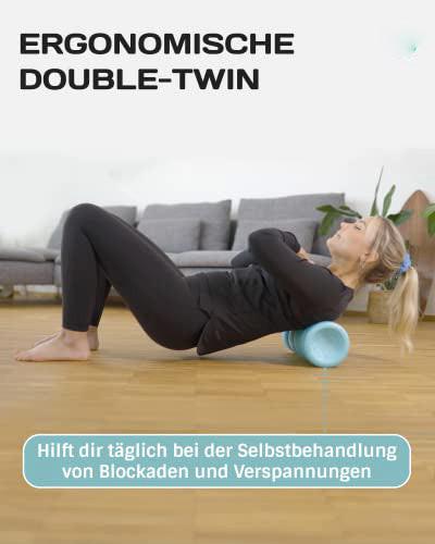 Alopini  double-twin Faszienrolle mit 4 ergonomischen Wirkungsbereichen für Nacken, Rücken, Po und Beine. 