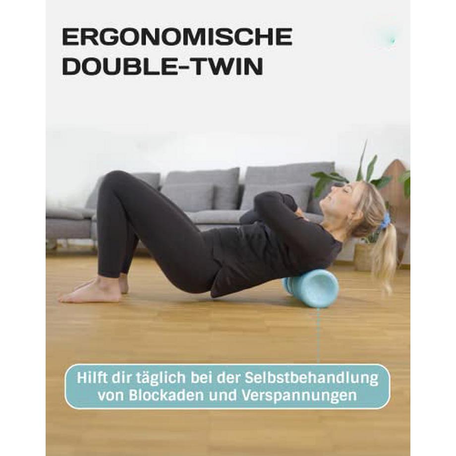 Alopini  Rouleau de fascia double-twin avec 4 zones d'action ergonomiques pour le cou, le dos, les fesses et les jambes. Profondément efficace 
