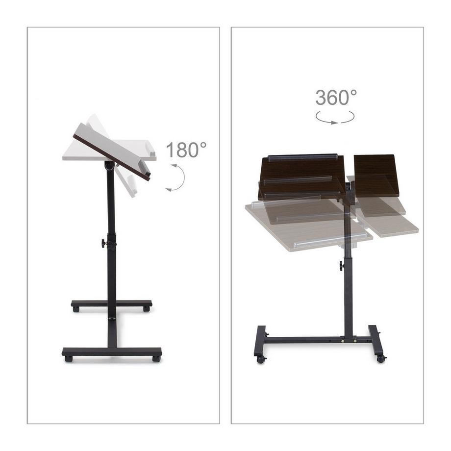 Northix Table pour ordinateur portable avec table de souris réglable  