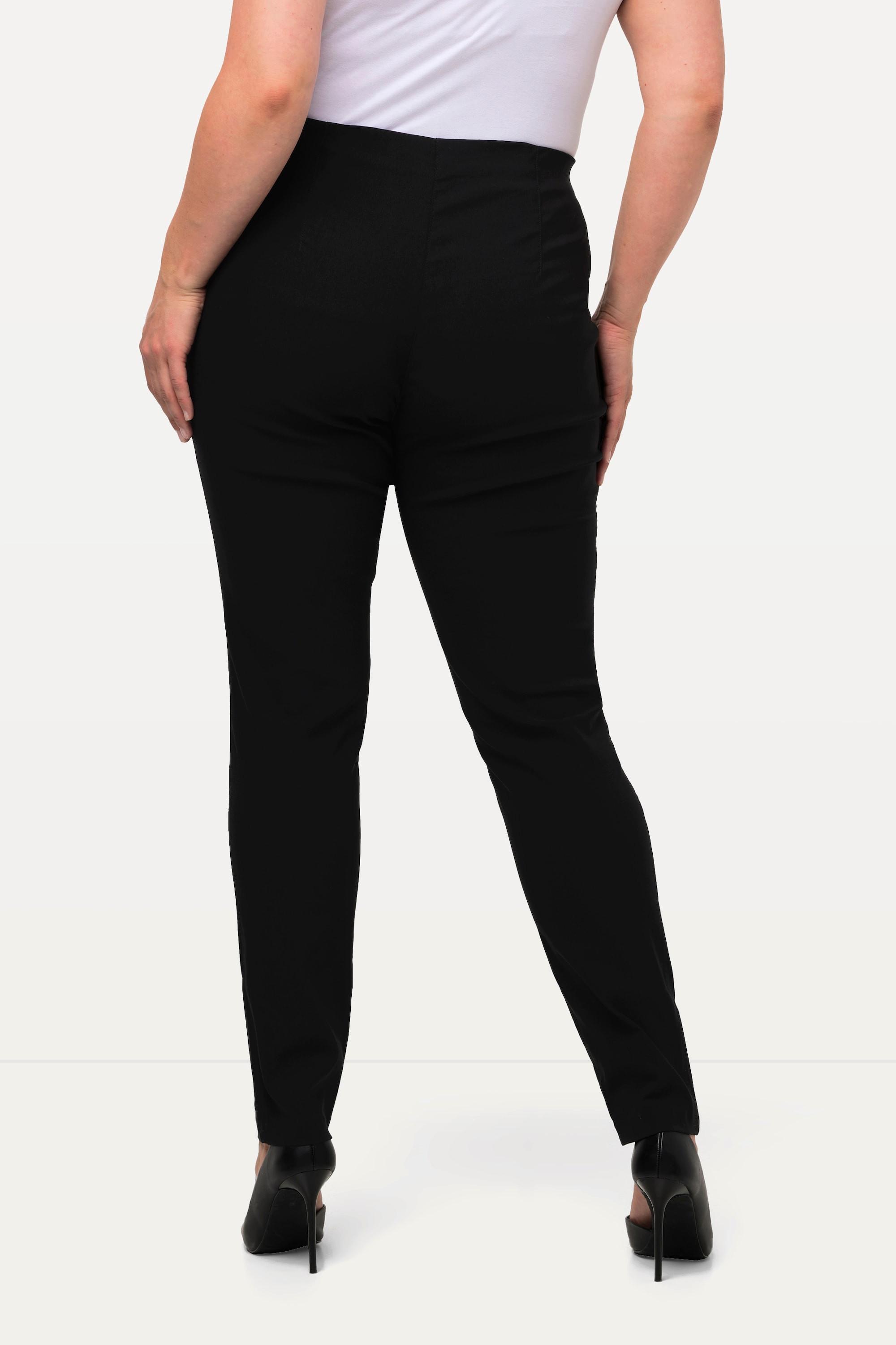 Ulla Popken  Pantalon en tissu bengaline stretch. Modèle Sienna. Jambe slim et taille élastique 