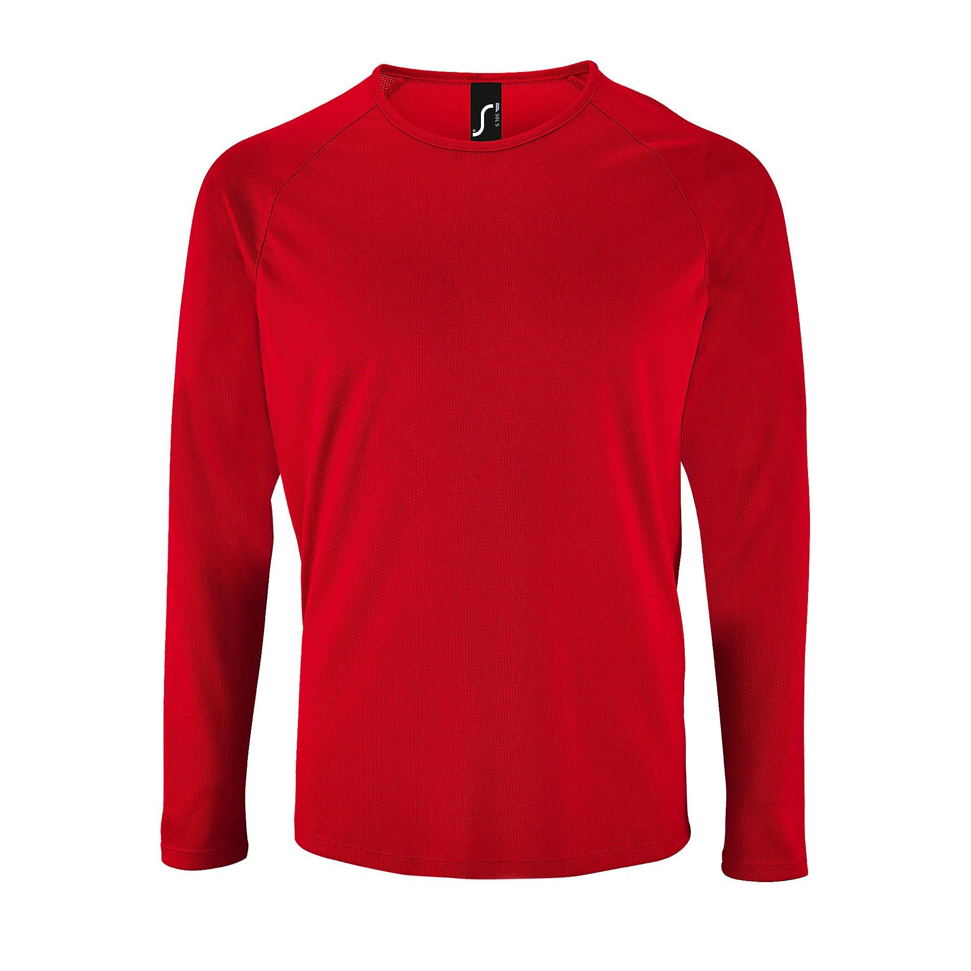 Image of Performance Tshirt Sporty, Langärmlig Unisex Rot Bunt XXL