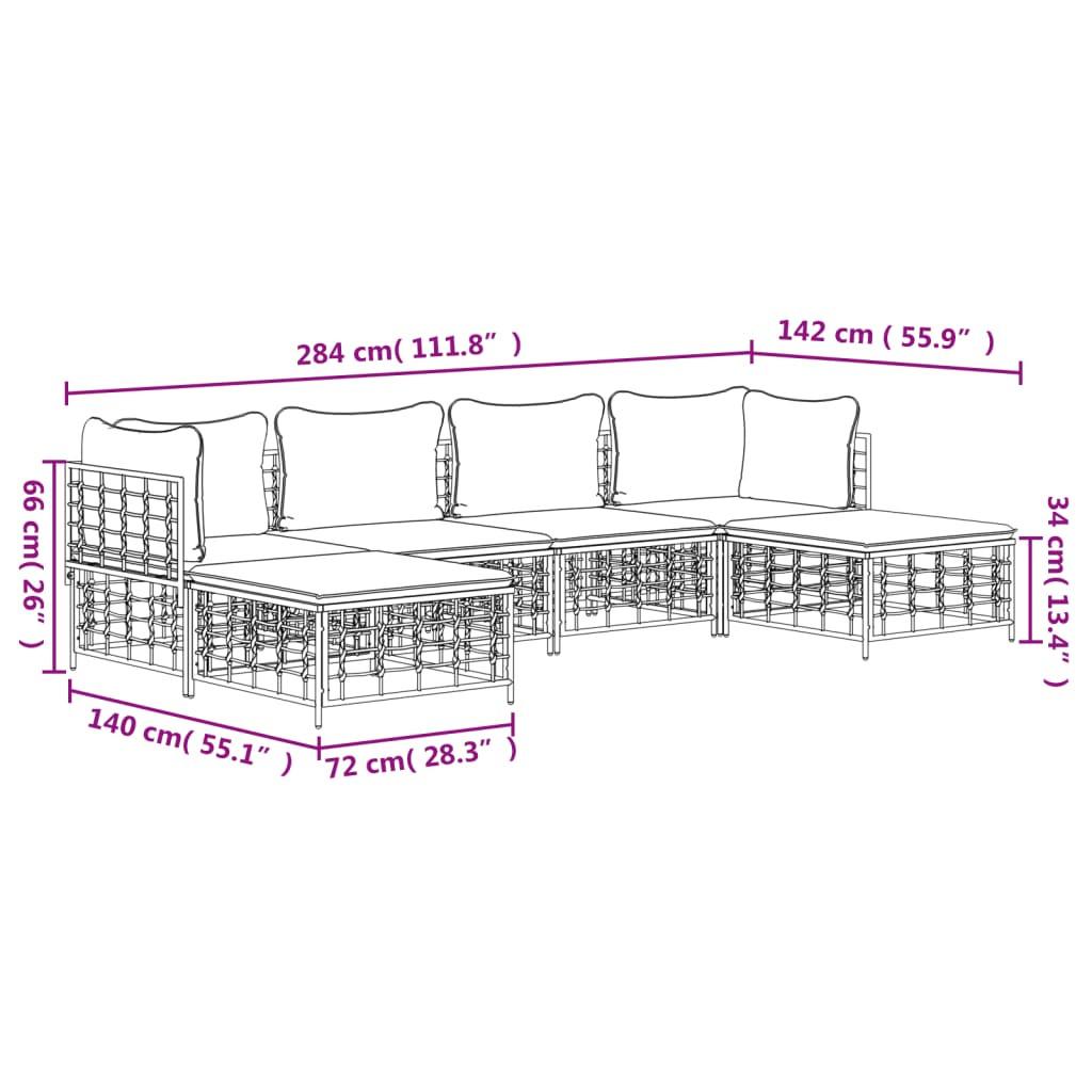 VidaXL set mobili da giardino Polirattan  