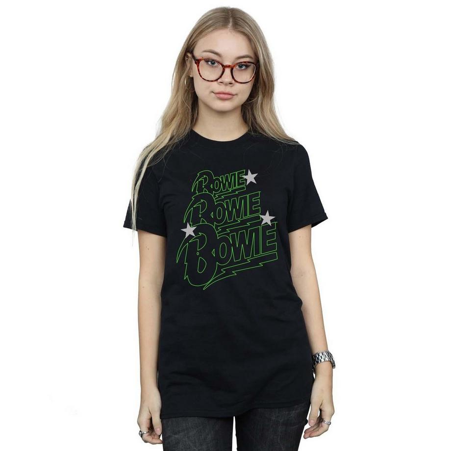 David Bowie Grafikdruck Boyfriend T-Shirt  