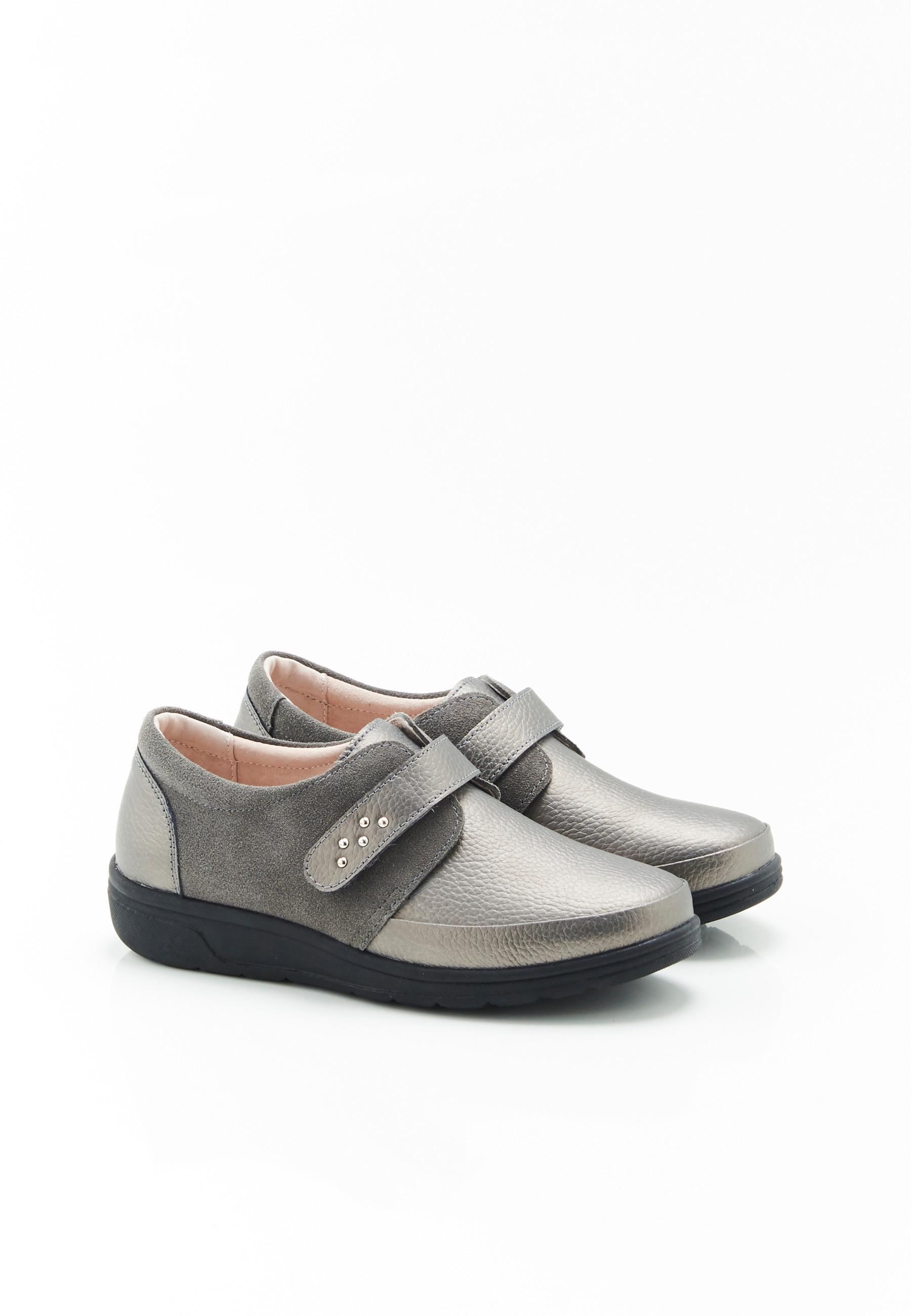 Image of Derbys Aus Zwei Materialien Unisex Grau 36