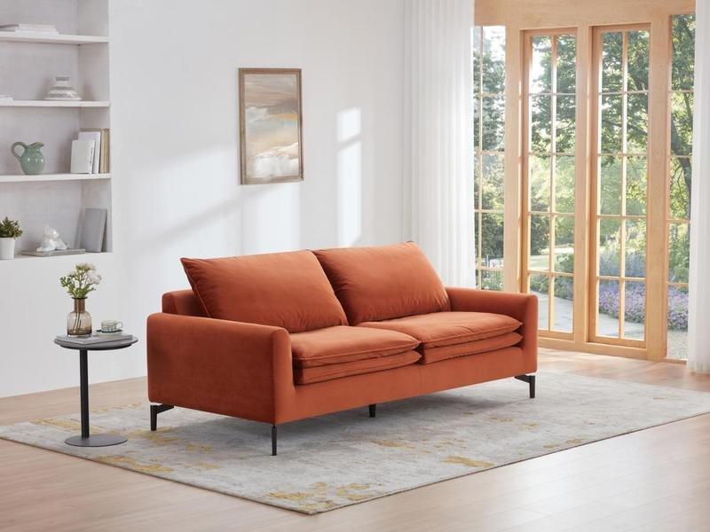 Image of Sofa 3-Sitzer - Samt - Terracotta - ISENA Sofa 3-Sitzer - Samt - Terracotta - ISENA