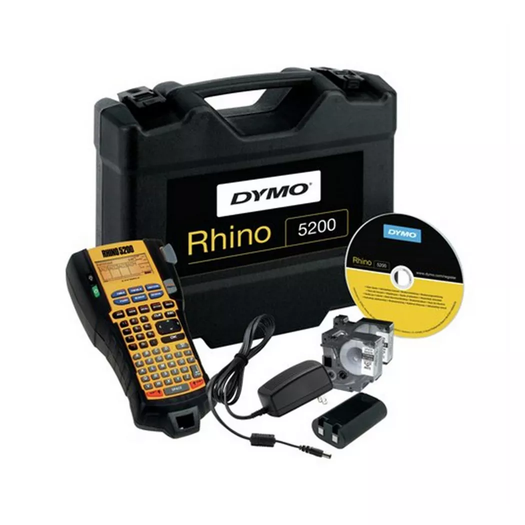DYMO RHINO 5200 Industrial Label Maker | Labelling Machine Kit Case | Time-Saving Hot KeysPrints FastDurable Label Maker For Job Sites and Heavy-Duty Labelling Jobs (EU Type C Plug)