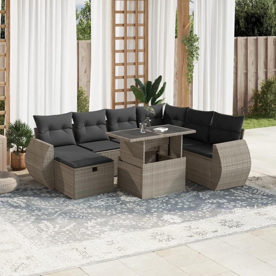 VidaXL set divano da giardino Polirattan  